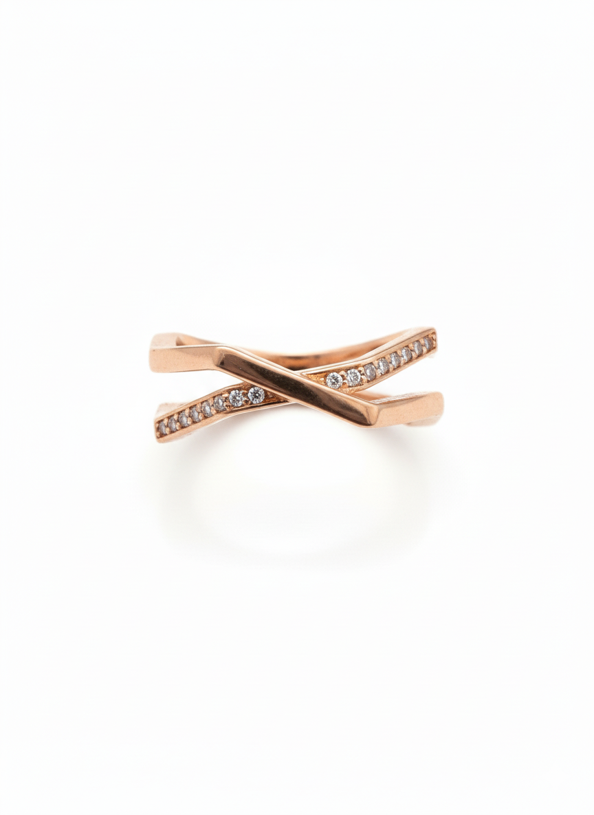 Luna Crossed Lines Ring