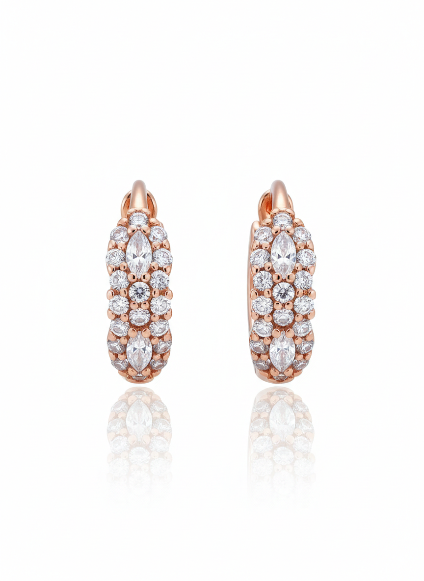 Rose Gold Pavé Small Hoop