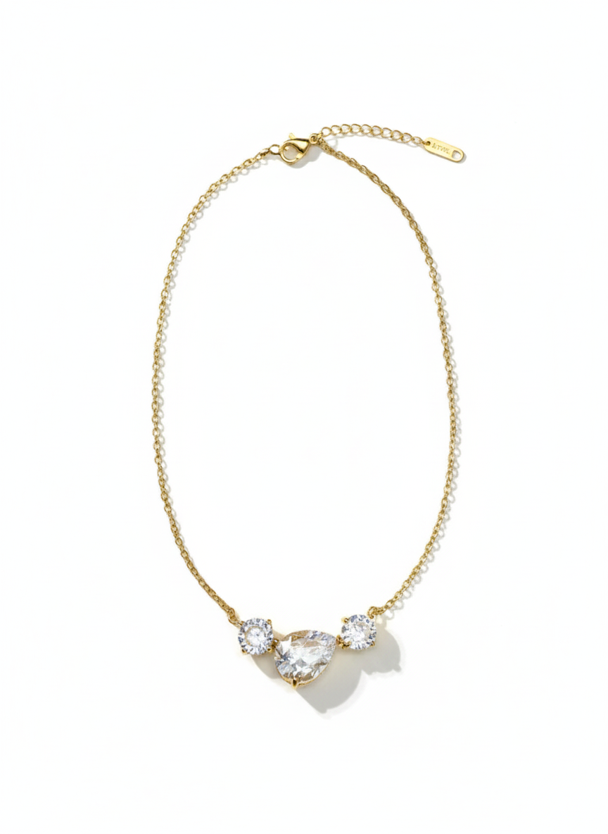 Pear-Cut CZ Pendant Necklace