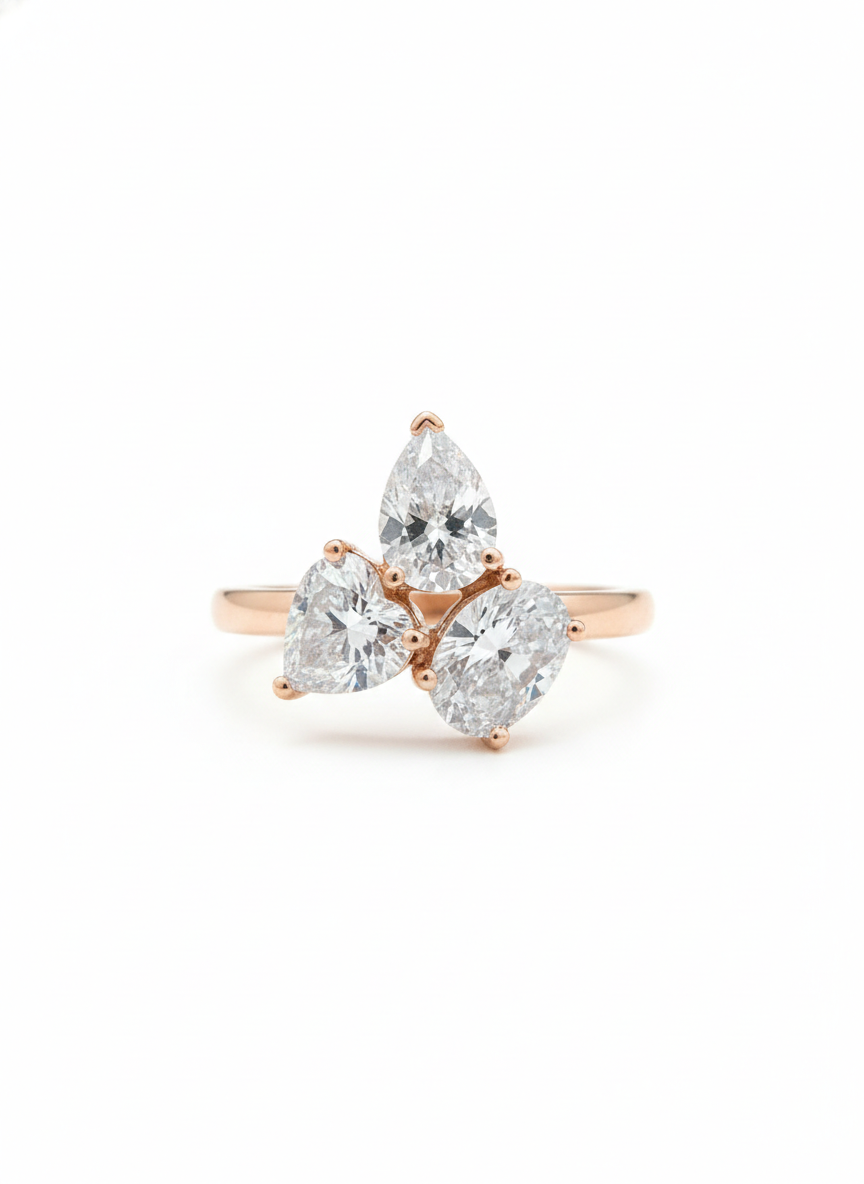 Trinity Pear Luxe Ring