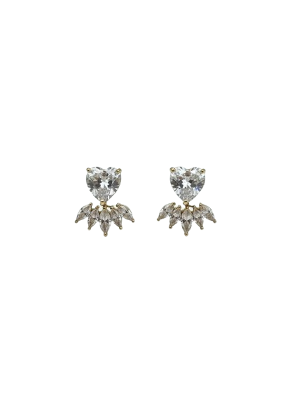 Aurielle Heart Crystal Hoops