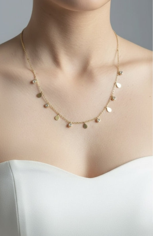 Celeste Charm Gold Necklace