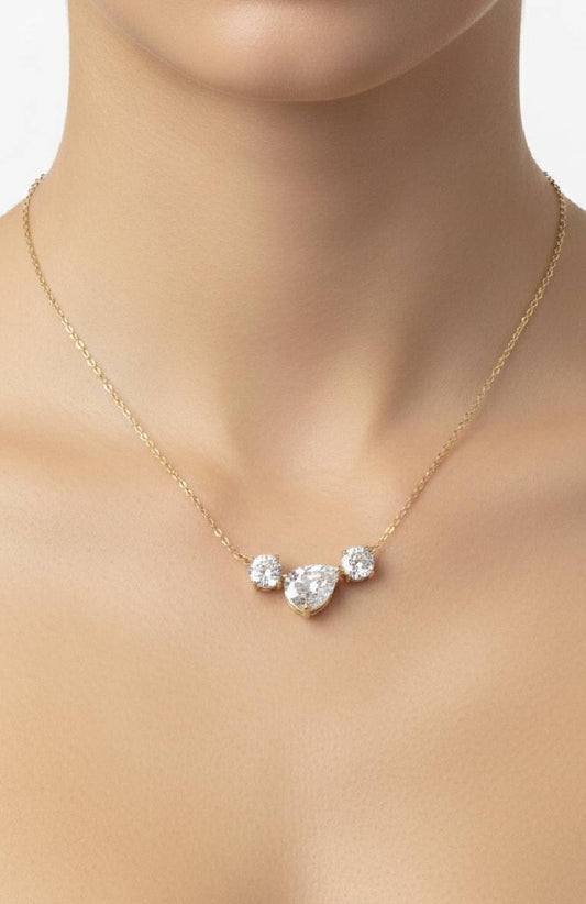 Pear-Cut CZ Pendant Necklace