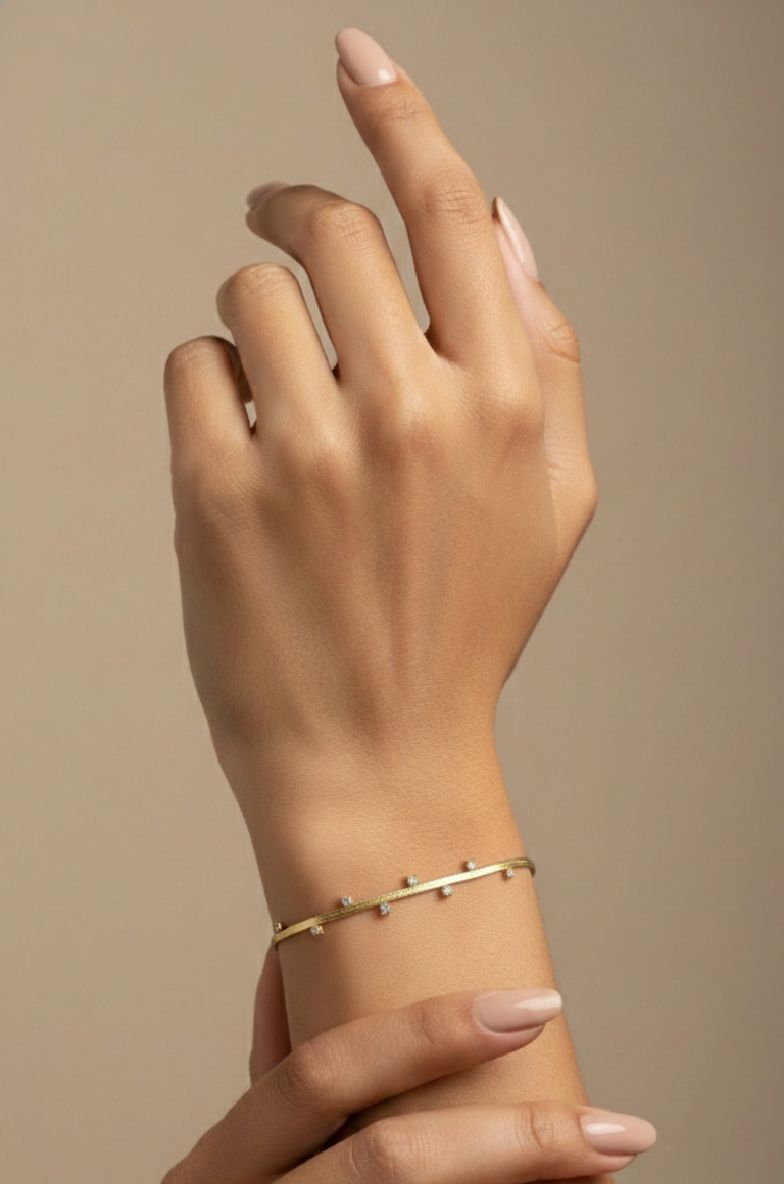 Gold Crystal Accent Chain Bracelet