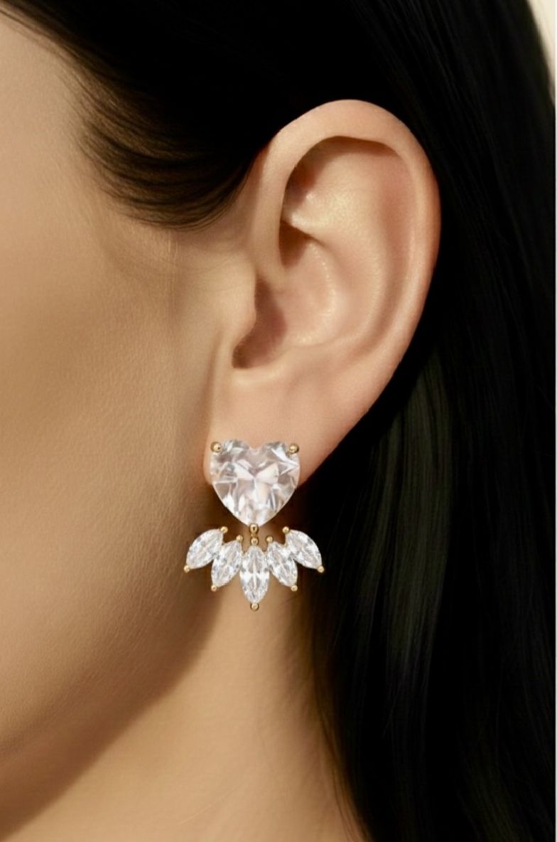 Aurielle Heart Crystal Hoops