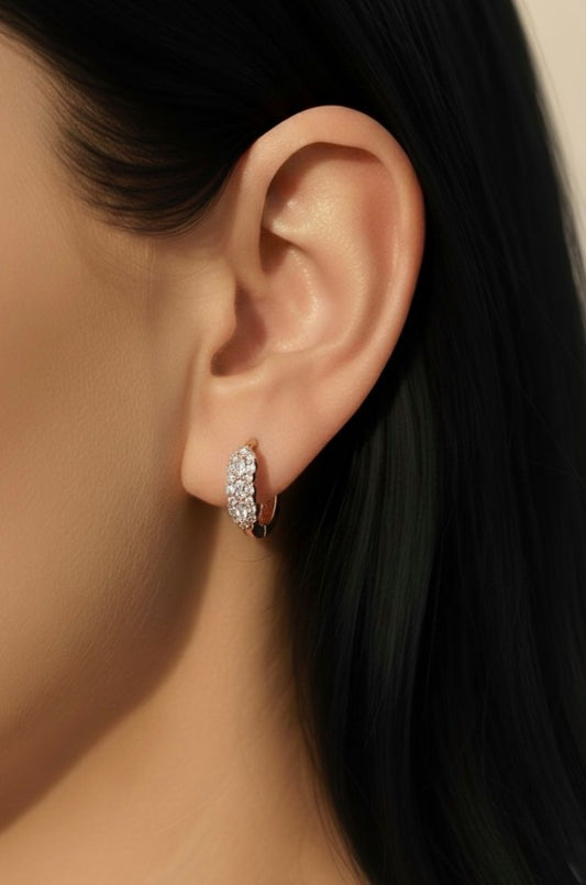 Rose Gold Pavé Small Hoop